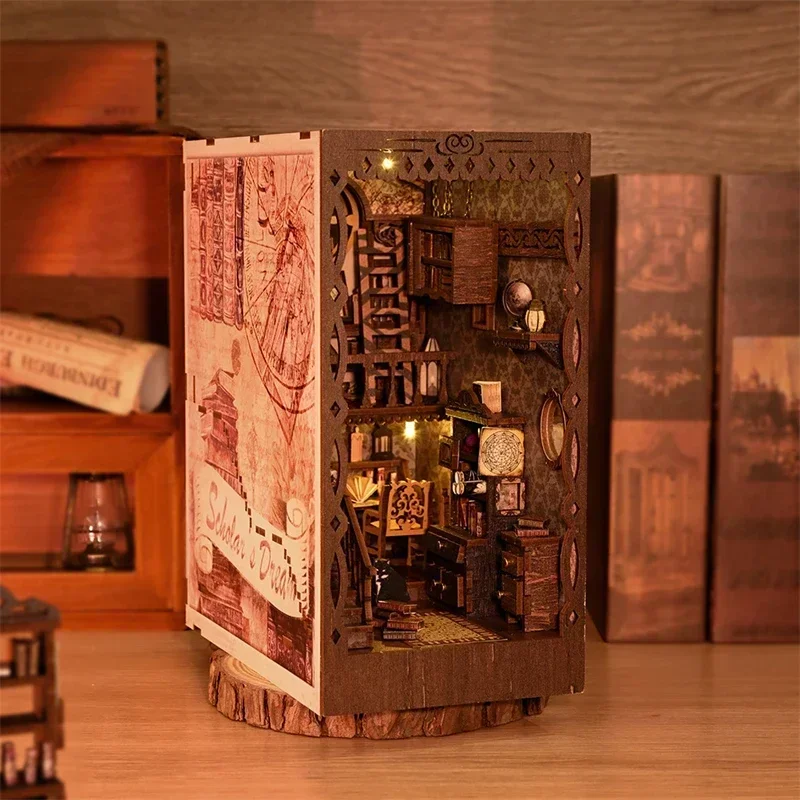 Diy Wooden Book Nook Kit Shelf Insert - NUEVO Kit de Construcción de Madera
