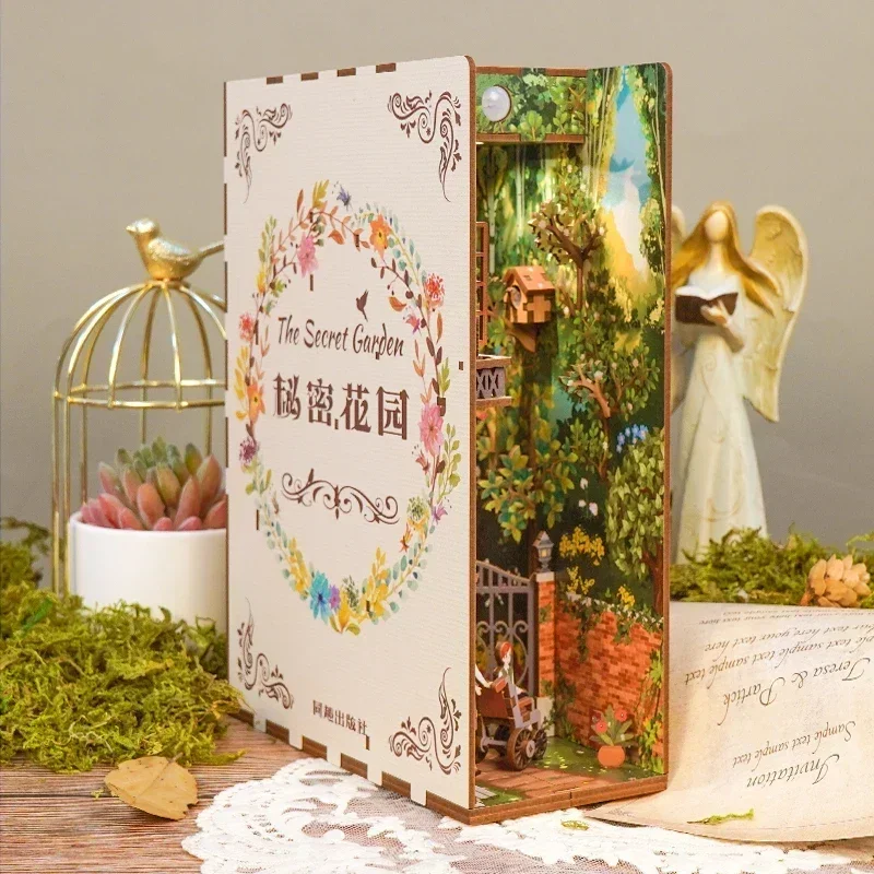 Diy Wooden Book Nook Kit Shelf Insert - Kit de inserción de estante de