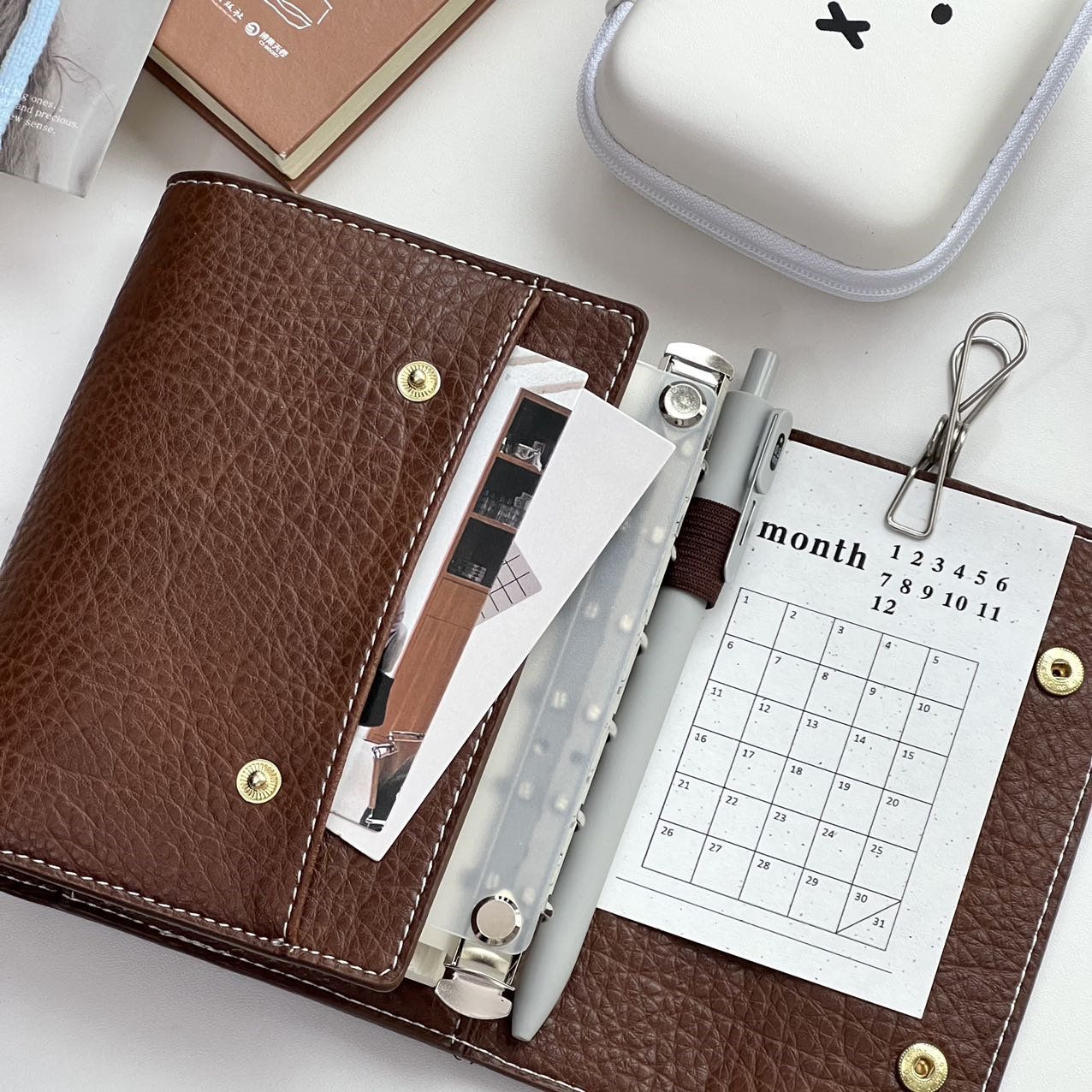Vintage Leather Journal Notebook - Libreta A7 de Tres Pliegues, Tamaño