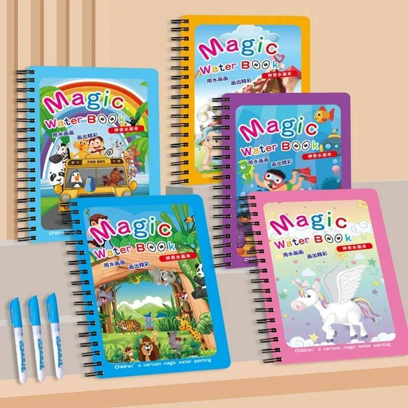 Juguetes Montessori, libro mág - Reusable Water Magic Coloring Book reseña y precio