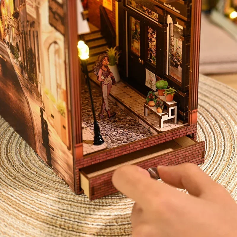 Nuevo Kit en miniatura de inse - Diy Wooden Book Nook Kit Shelf Insert reseña y precio